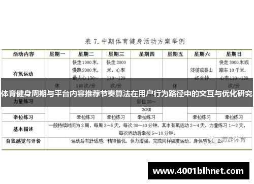 体育健身周期与平台内容推荐节奏算法在用户行为路径中的交互与优化研究
