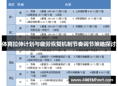 体育拉伸计划与疲劳恢复机制节奏调节策略探讨